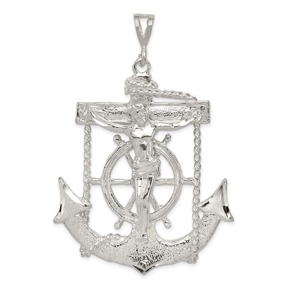 Kazi Luxury Sterling Silver Mariner Cross Pendant